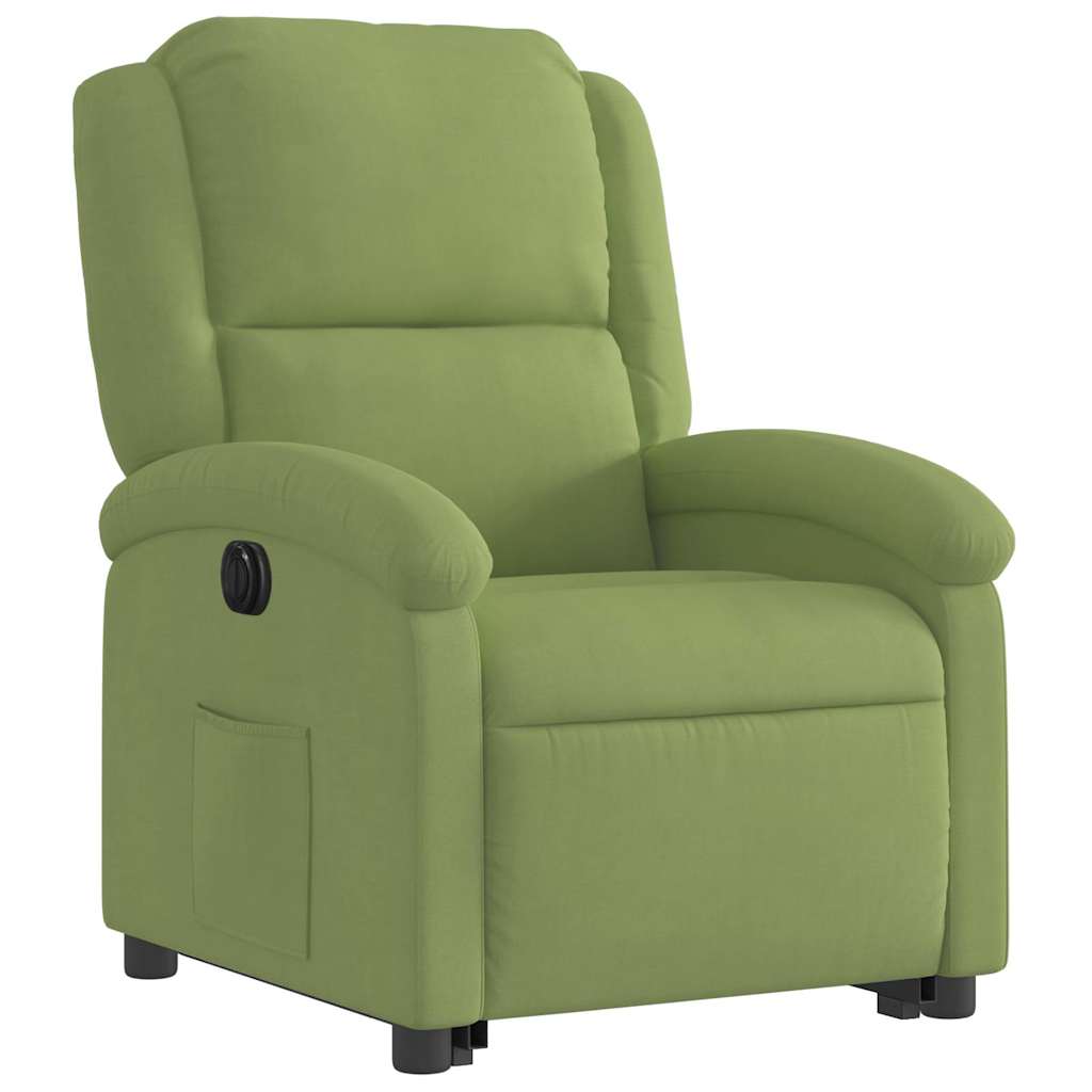 Fauteuil inclinable électrique vert clair velours - XIOS