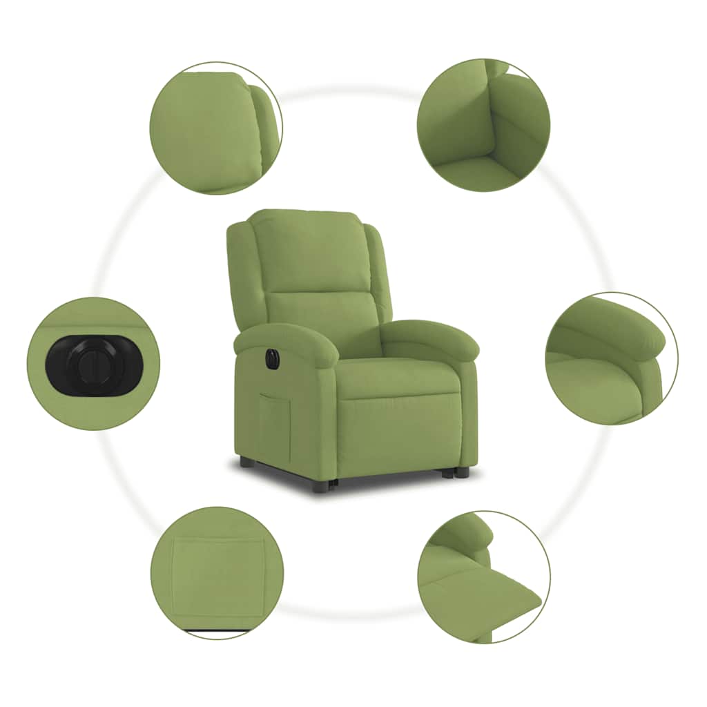 Fauteuil inclinable électrique vert clair velours - XIOS
