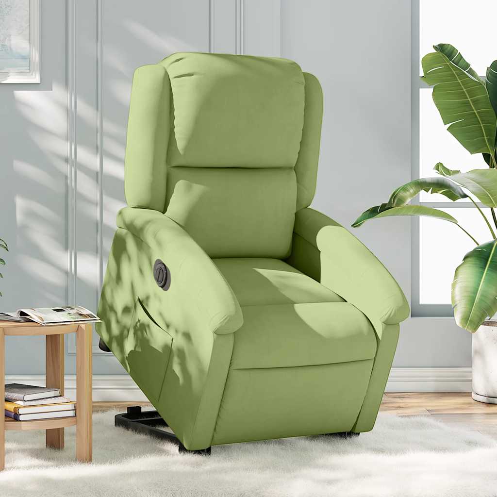 Fauteuil inclinable électrique vert clair velours