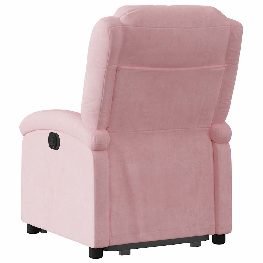 Fauteuil inclinable électrique rose velours - XIOS