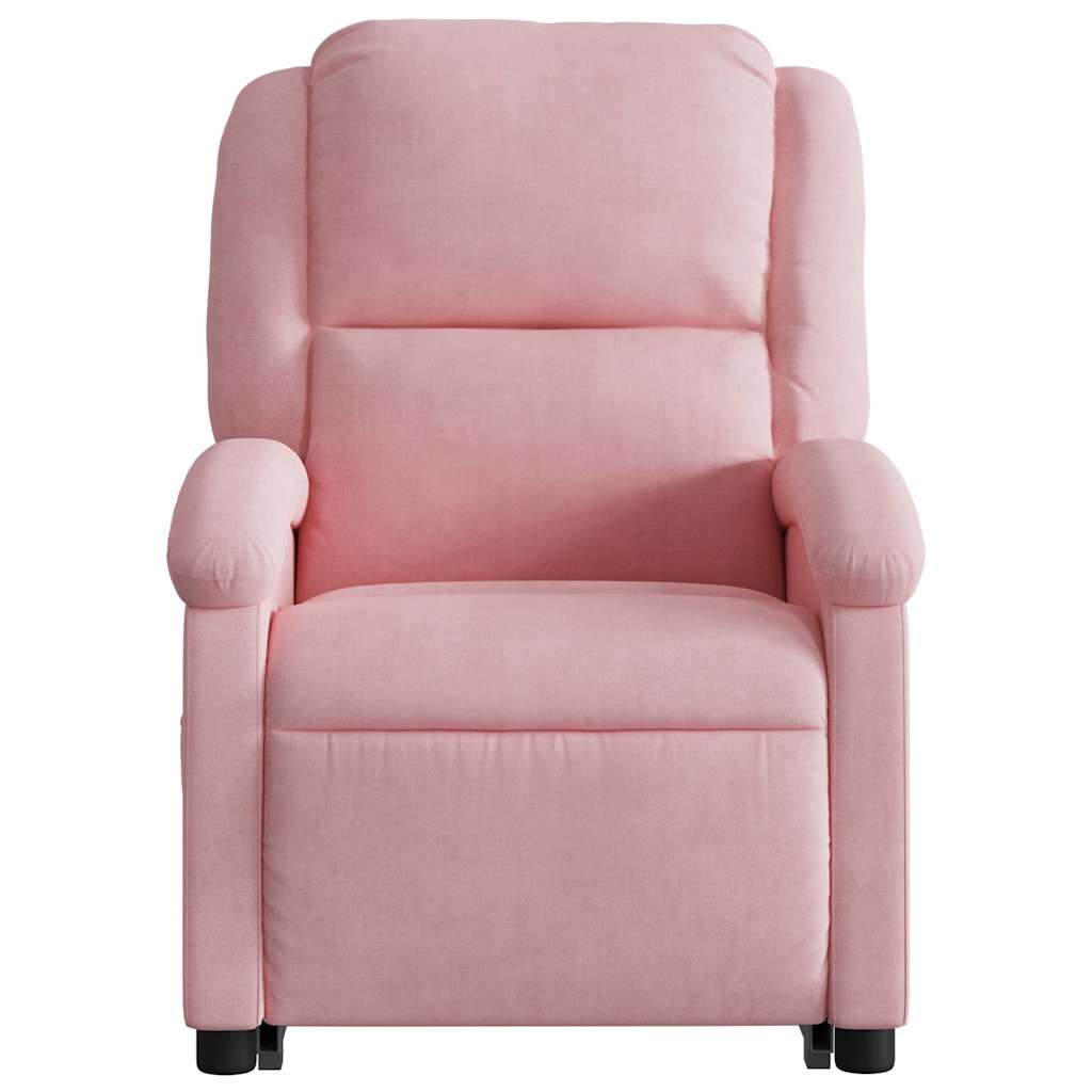 Fauteuil inclinable électrique rose velours