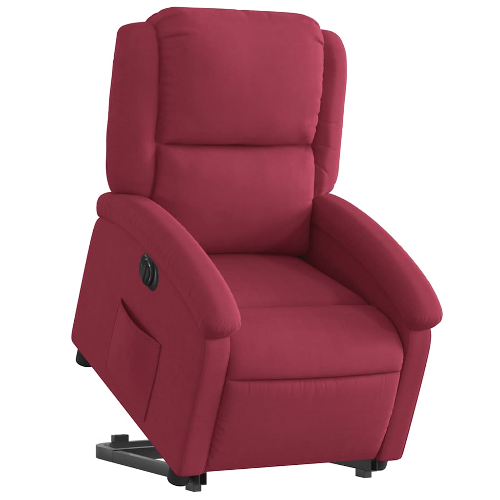 Fauteuil inclinable électrique rouge bordeaux velours