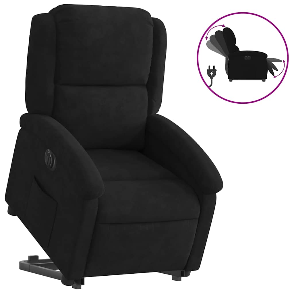 Fauteuil inclinable électrique noir velours - XIOS