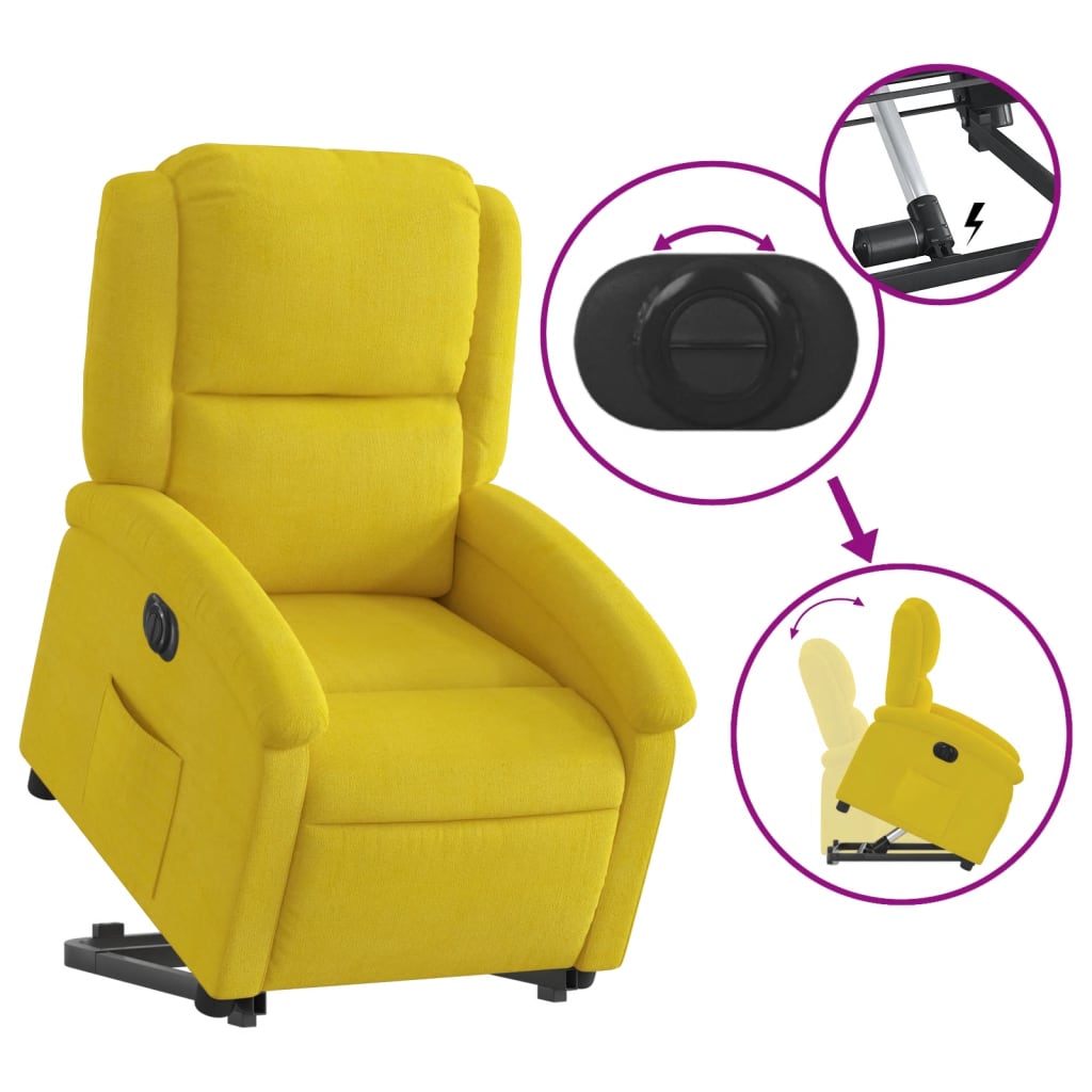 Fauteuil inclinable électrique jaune Velours - XIOS