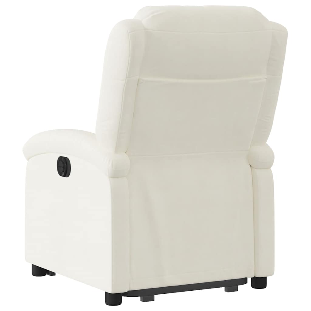 Fauteuil inclinable électrique crème velours - XIOS
