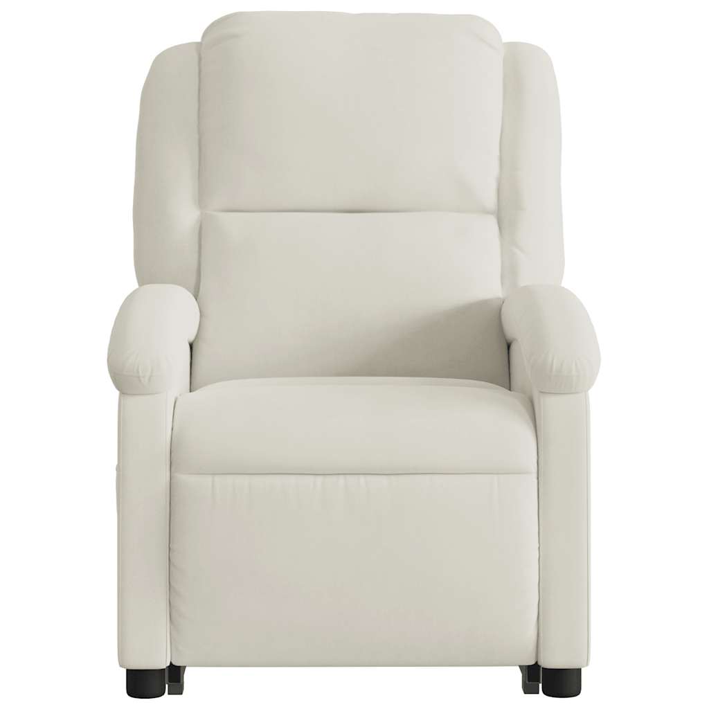 Fauteuil inclinable électrique crème velours - XIOS