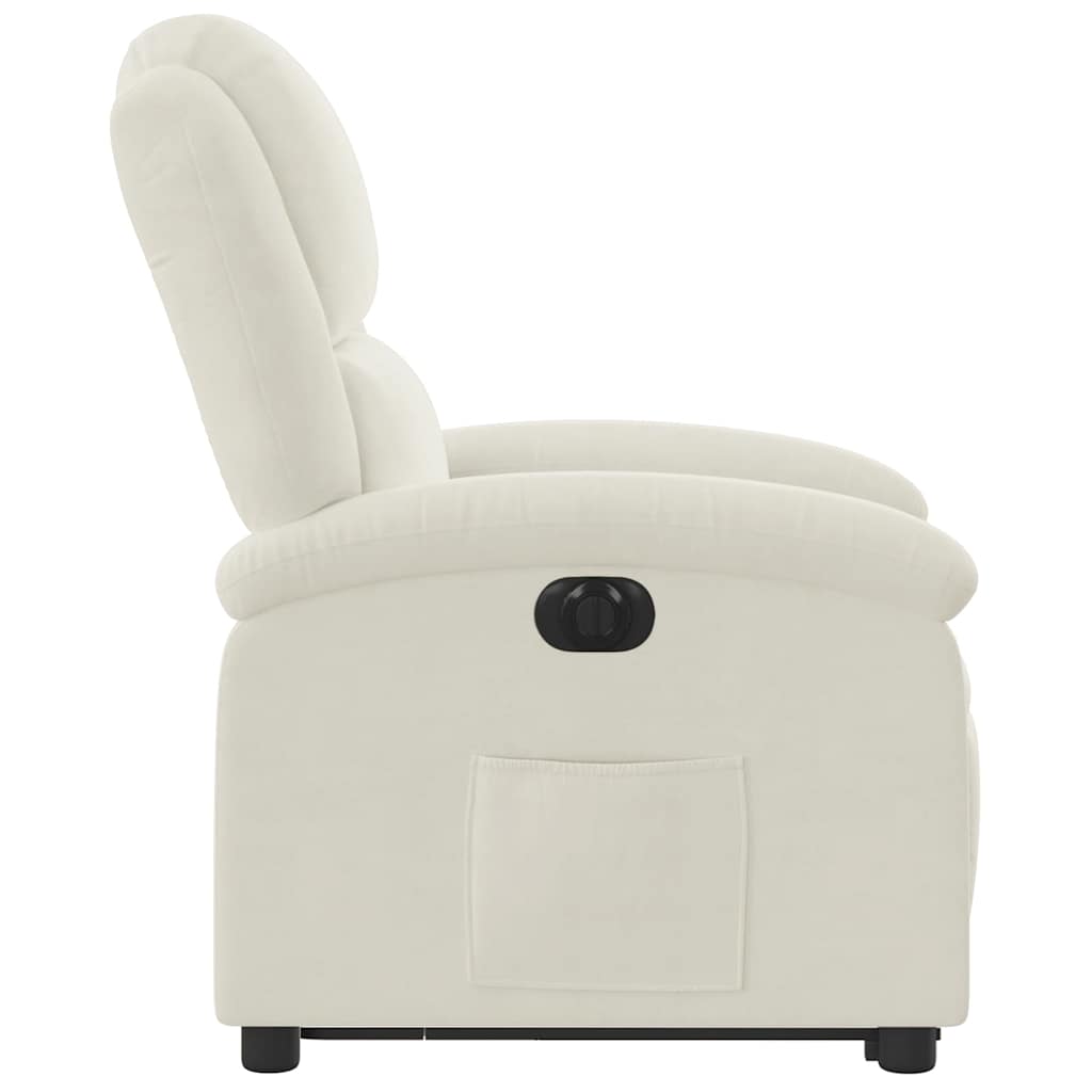 Fauteuil inclinable électrique crème velours - XIOS
