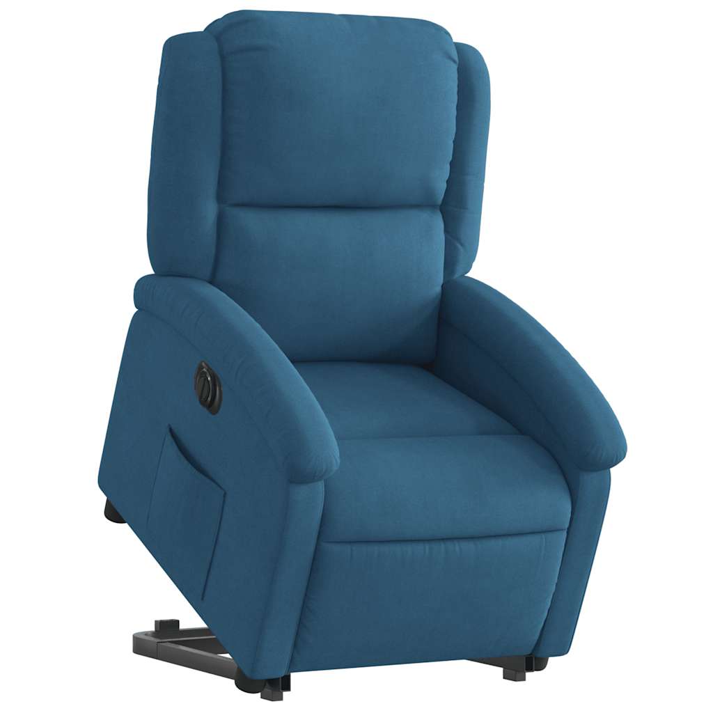 Fauteuil inclinable électrique bleu velours - XIOS