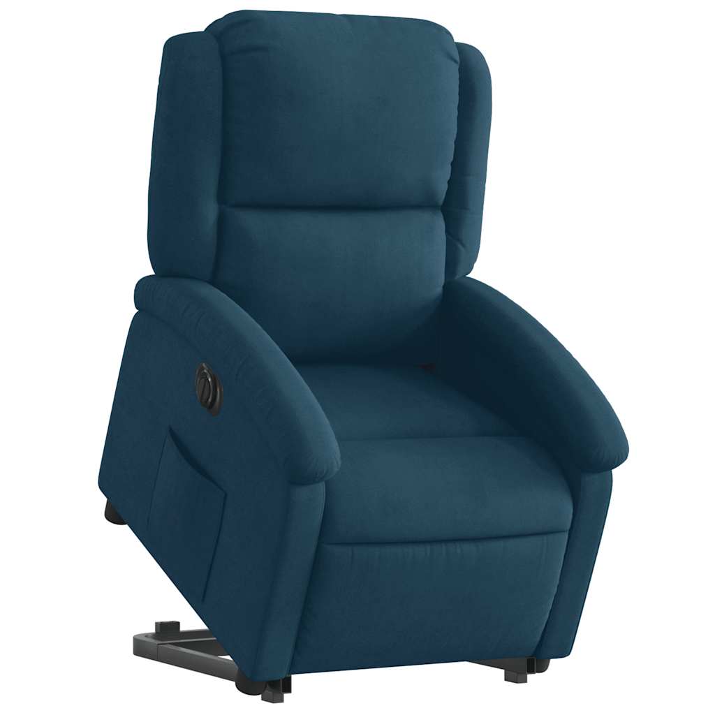 Fauteuil inclinable électrique bleu velours - XIOS