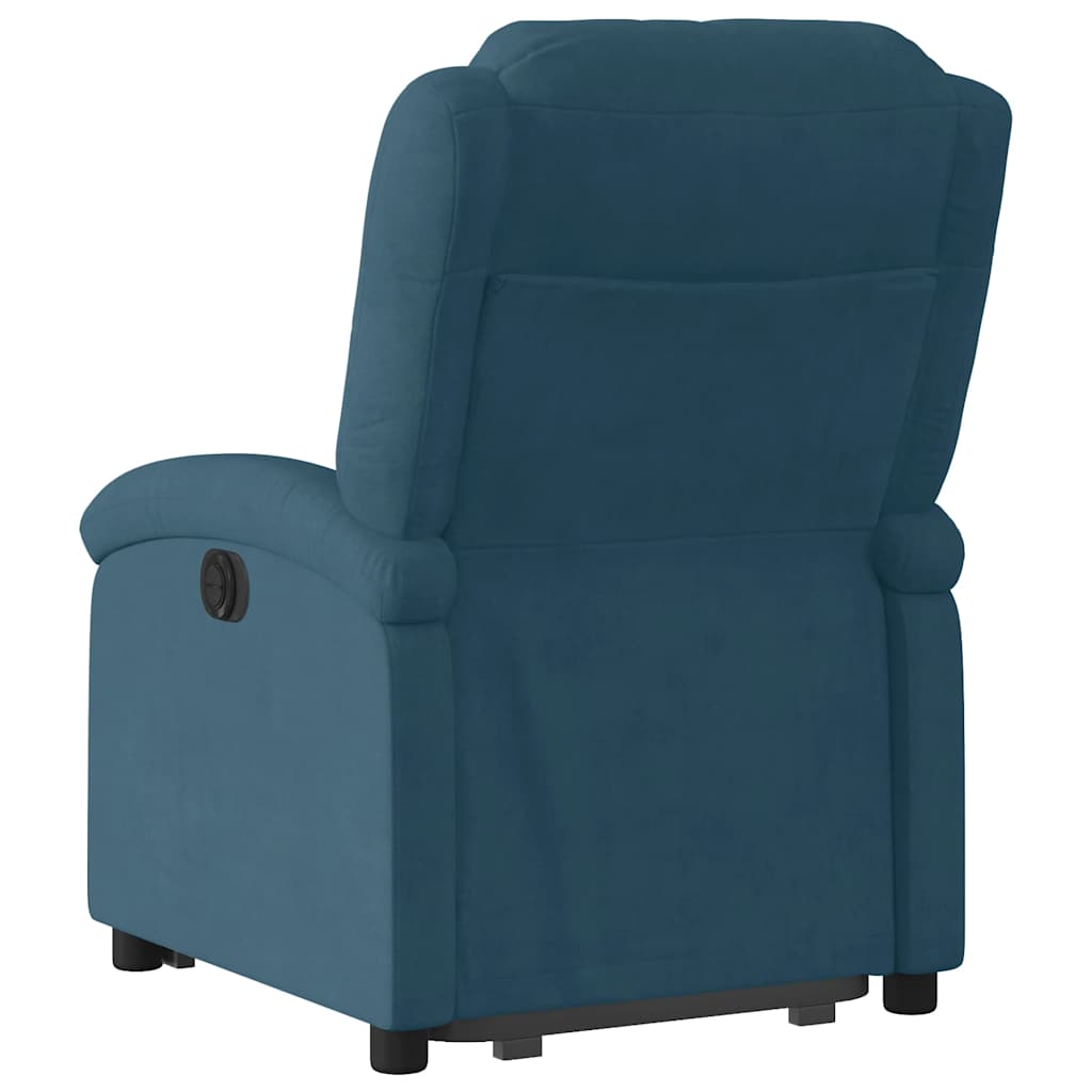 Fauteuil inclinable électrique bleu velours - XIOS