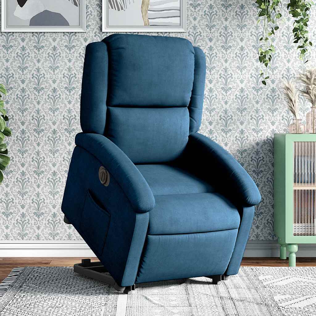 Fauteuil inclinable électrique bleu velours - XIOS