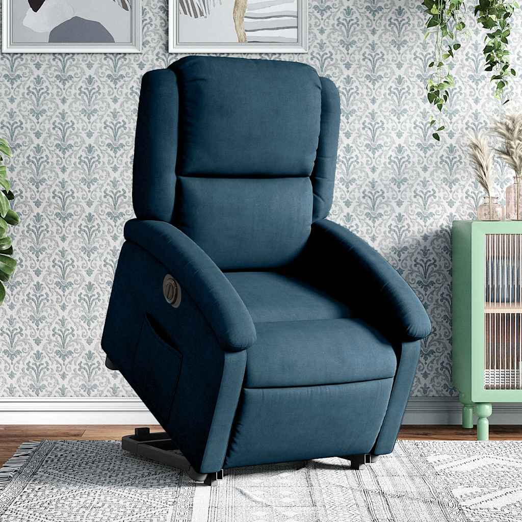 Fauteuil inclinable électrique bleu velours - XIOS