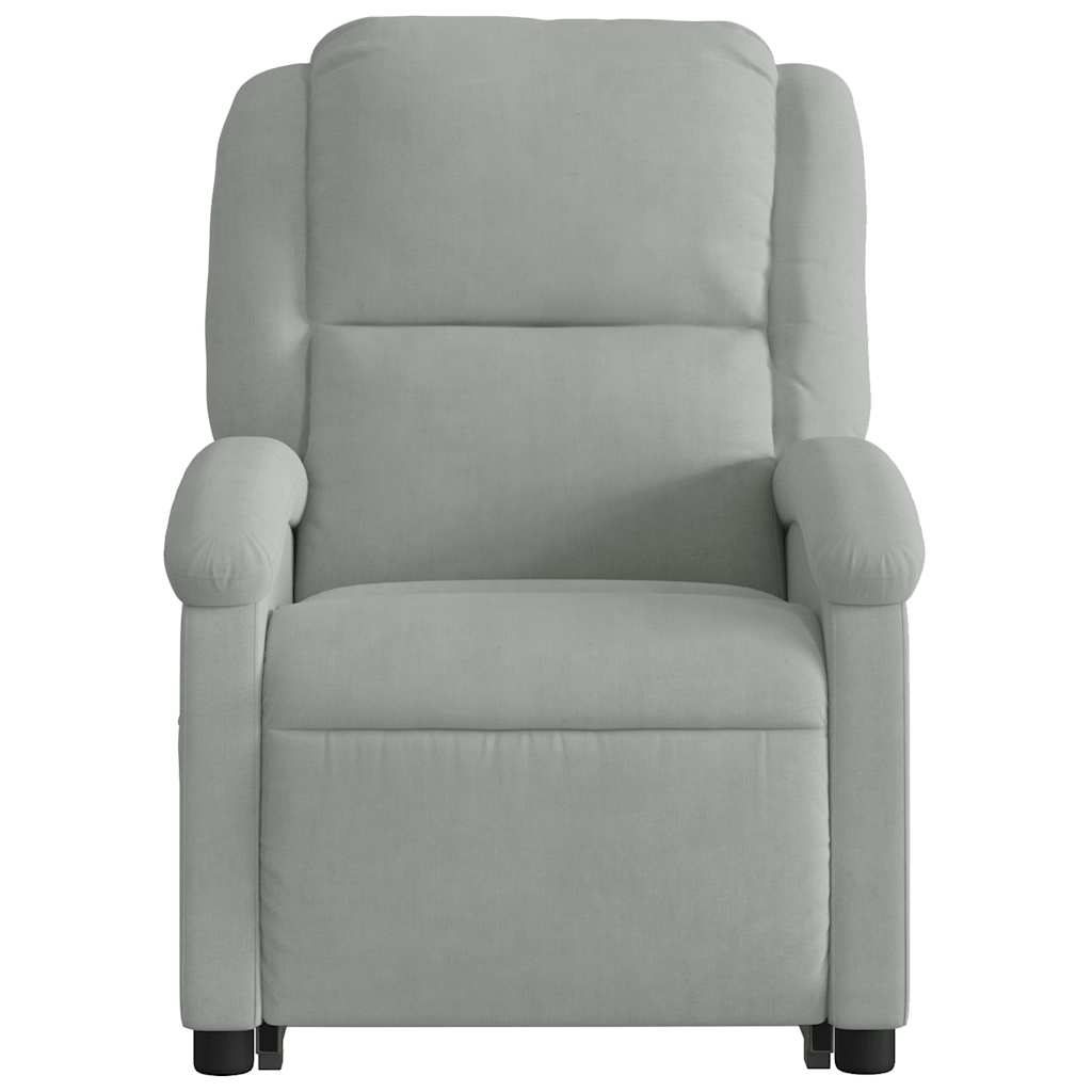 Fauteuil inclinable de massage électrique gris clair velours - XIOS