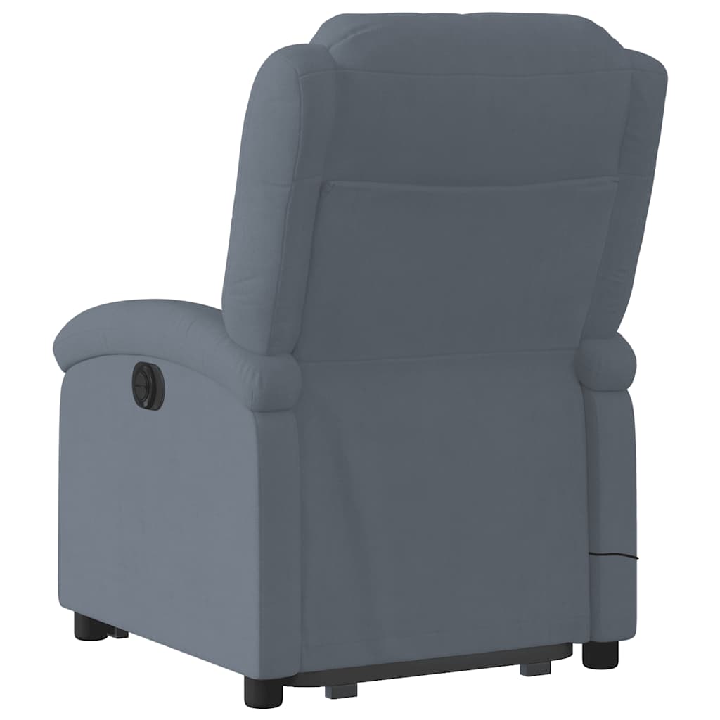 Fauteuil inclinable de massage électrique gris foncé velours - XIOS