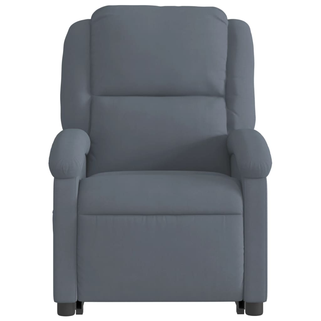 Fauteuil inclinable de massage électrique gris foncé velours - XIOS