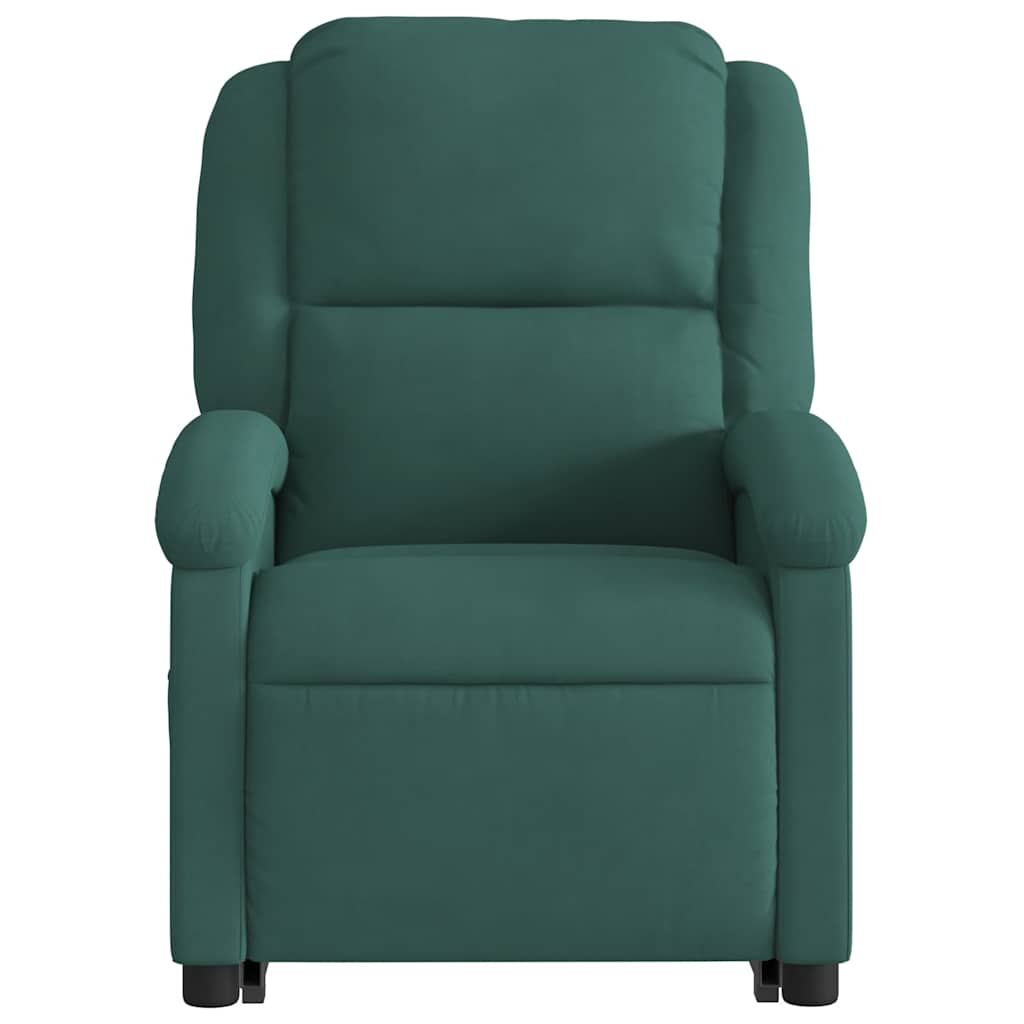 Fauteuil inclinable de massage électrique vert foncé velours - XIOS