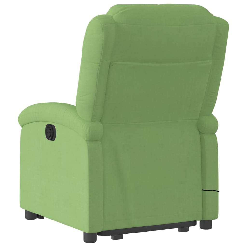 Fauteuil inclinable de massage électrique vert clair velours - XIOS