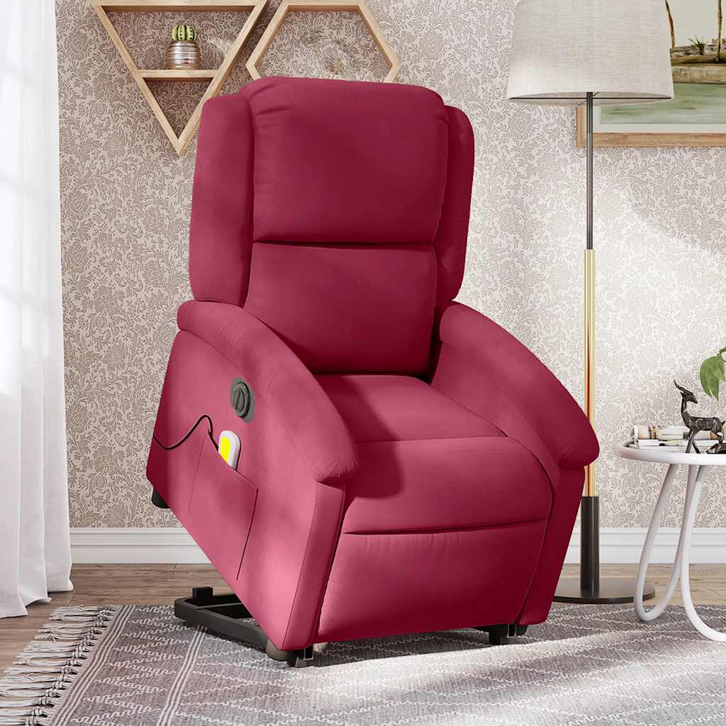 Fauteuil inclinable de massage électrique rouge bordeaux - XIOS