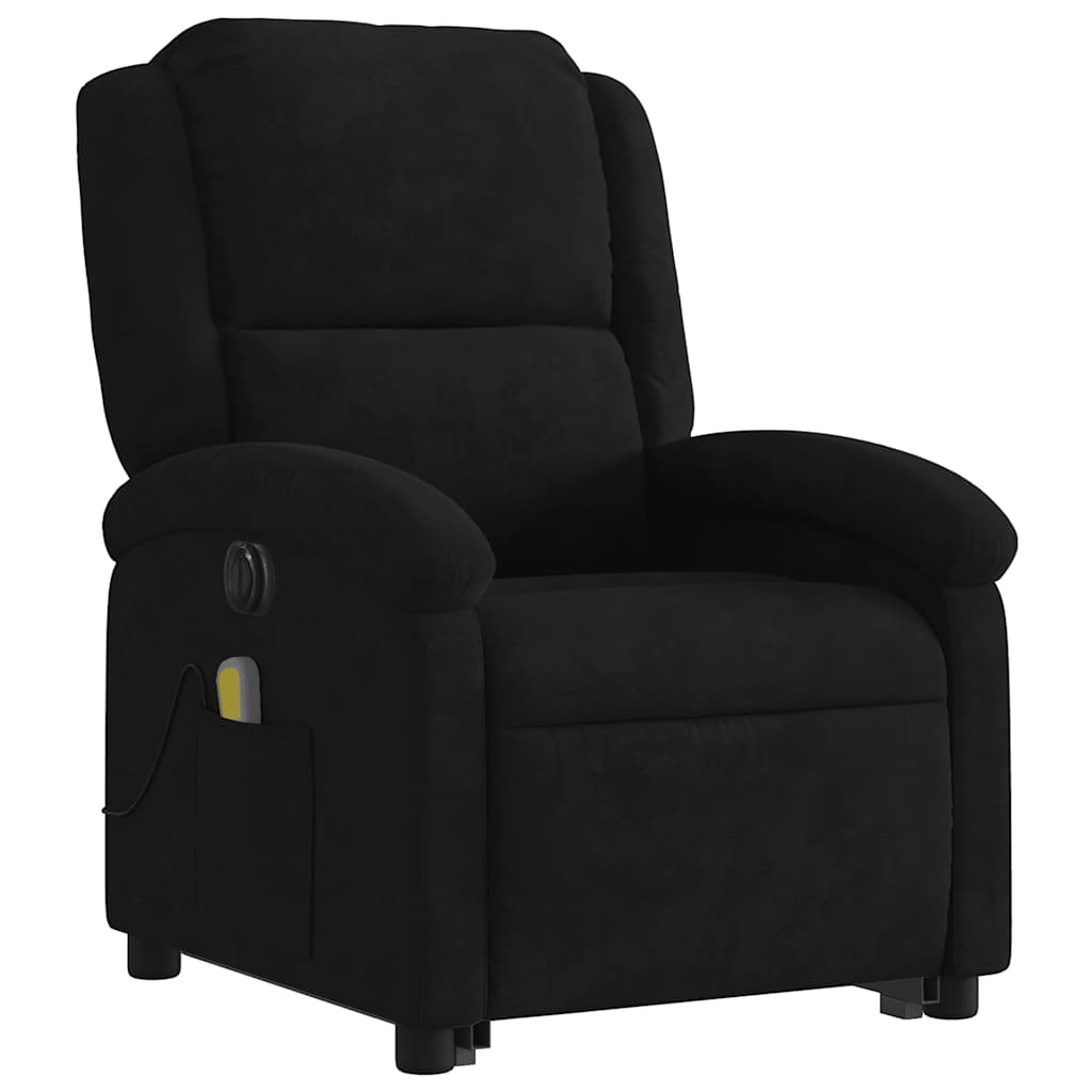Fauteuil inclinable de massage électrique noir velours - XIOS