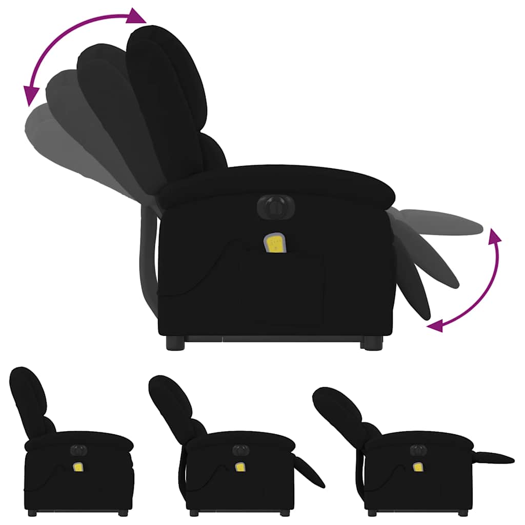 Fauteuil inclinable de massage électrique noir velours - XIOS
