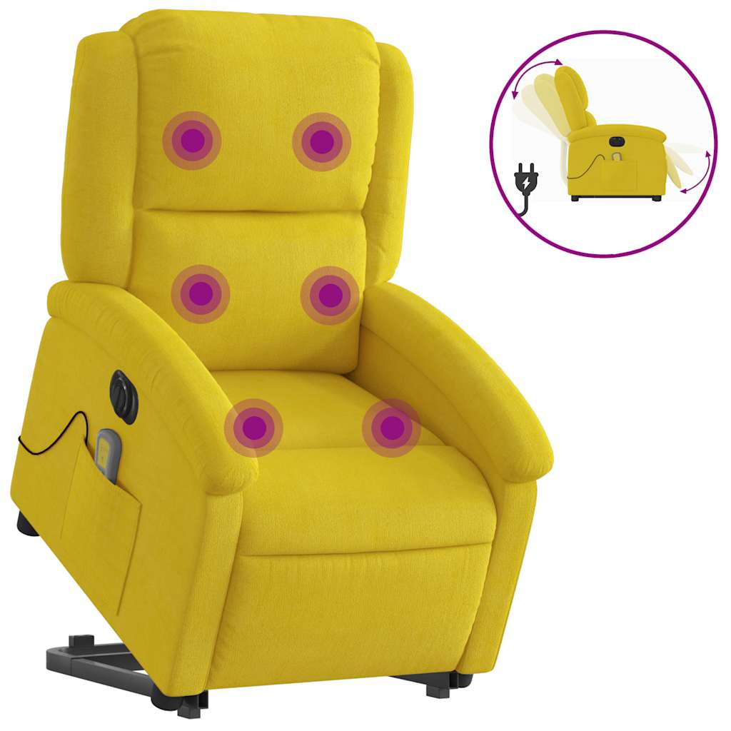 Fauteuil inclinable de massage électrique jaune velours - XIOS