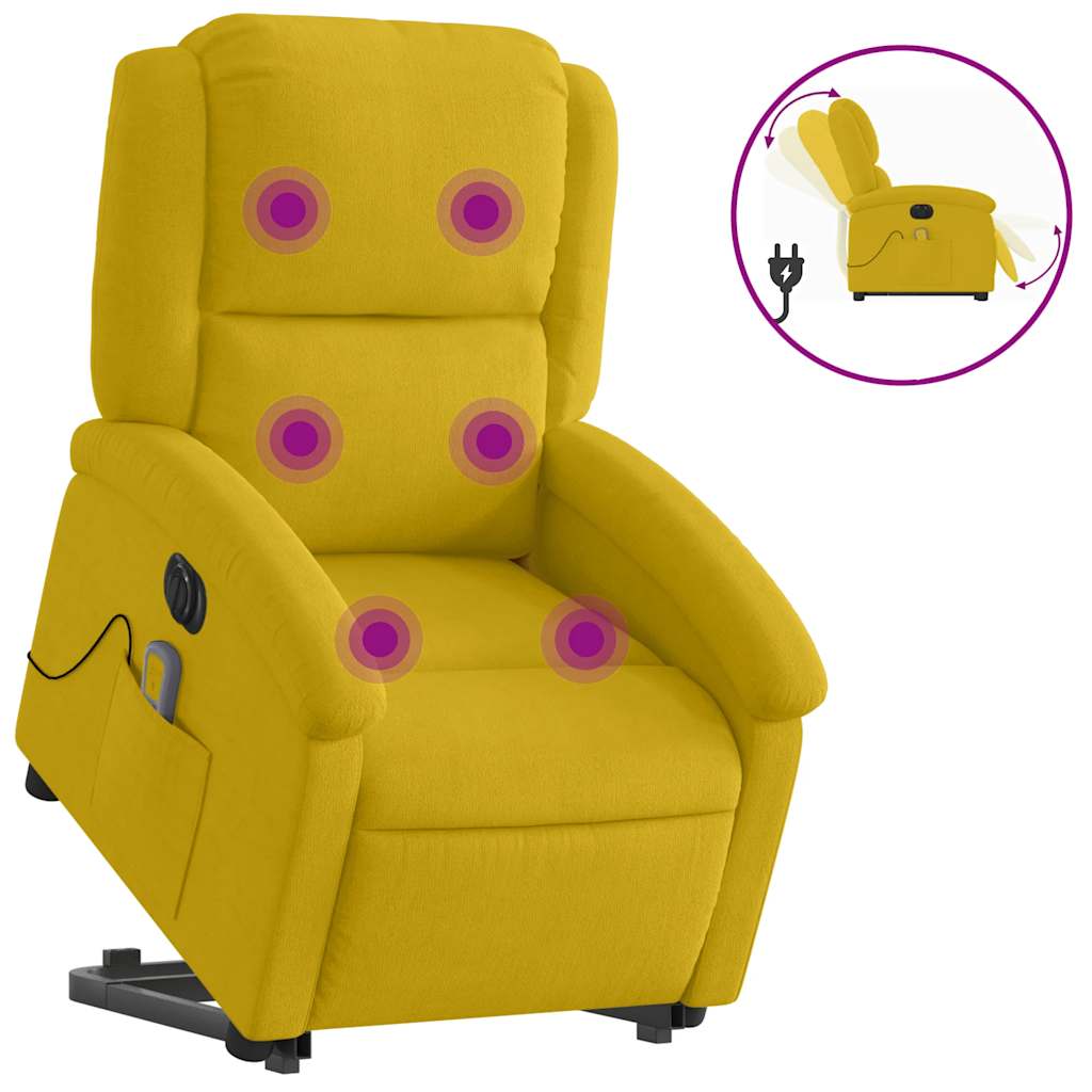Fauteuil inclinable de massage électrique jaune velours - XIOS