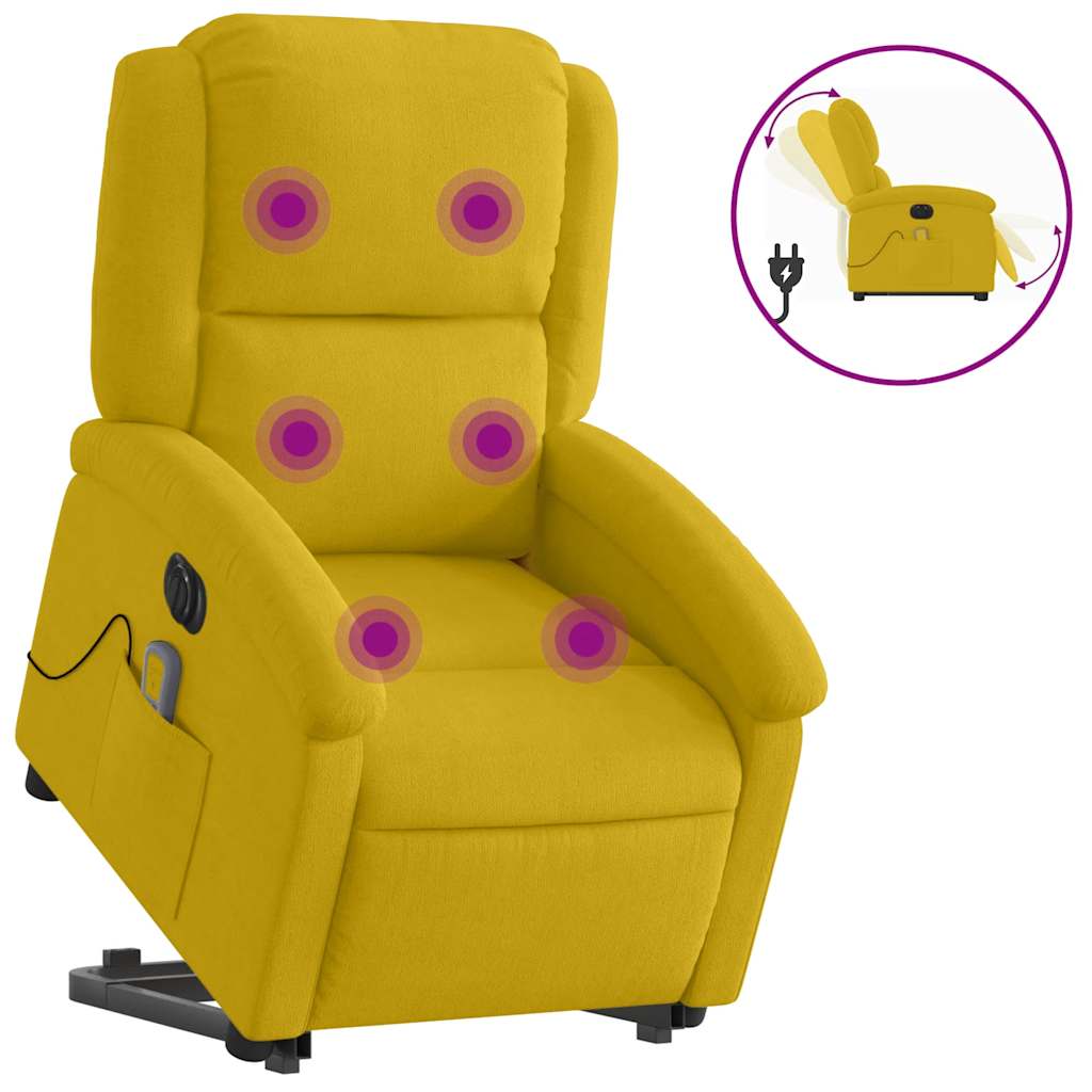 Fauteuil inclinable de massage électrique jaune velours - XIOS