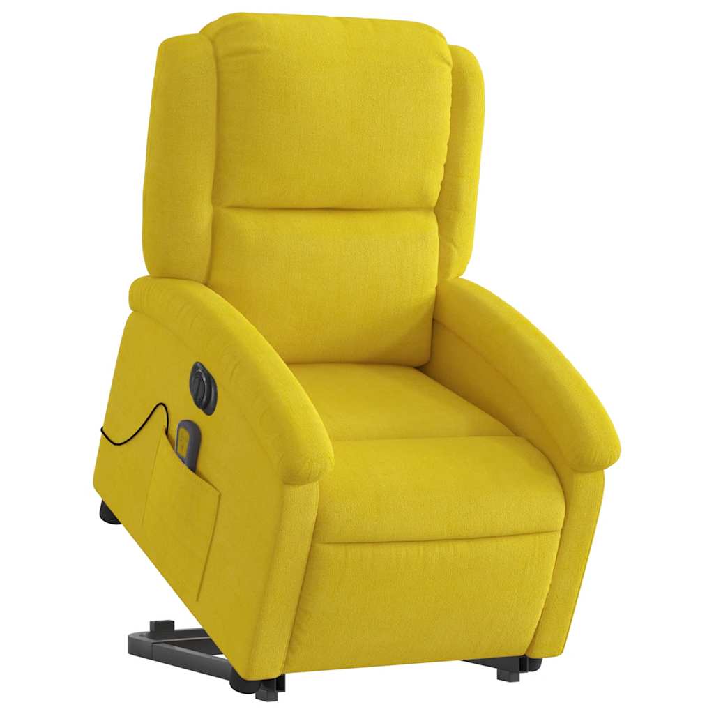 Fauteuil inclinable de massage électrique jaune velours - XIOS