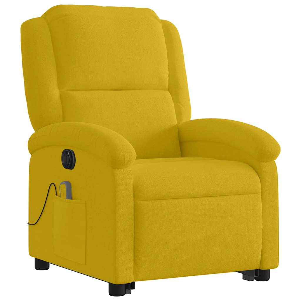 Fauteuil inclinable de massage électrique jaune velours - XIOS
