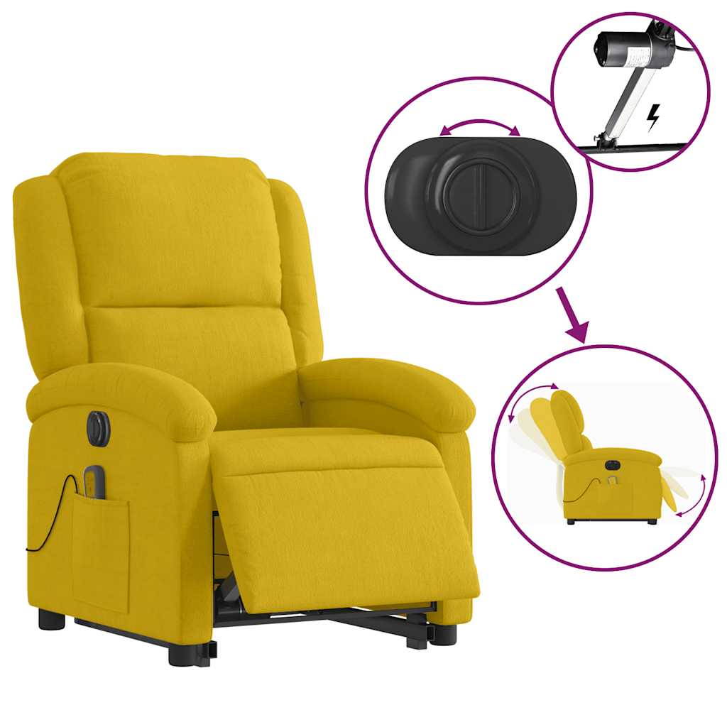 Fauteuil inclinable de massage électrique jaune velours - XIOS