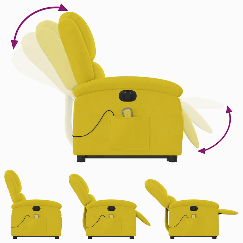 Fauteuil inclinable de massage électrique jaune velours - XIOS