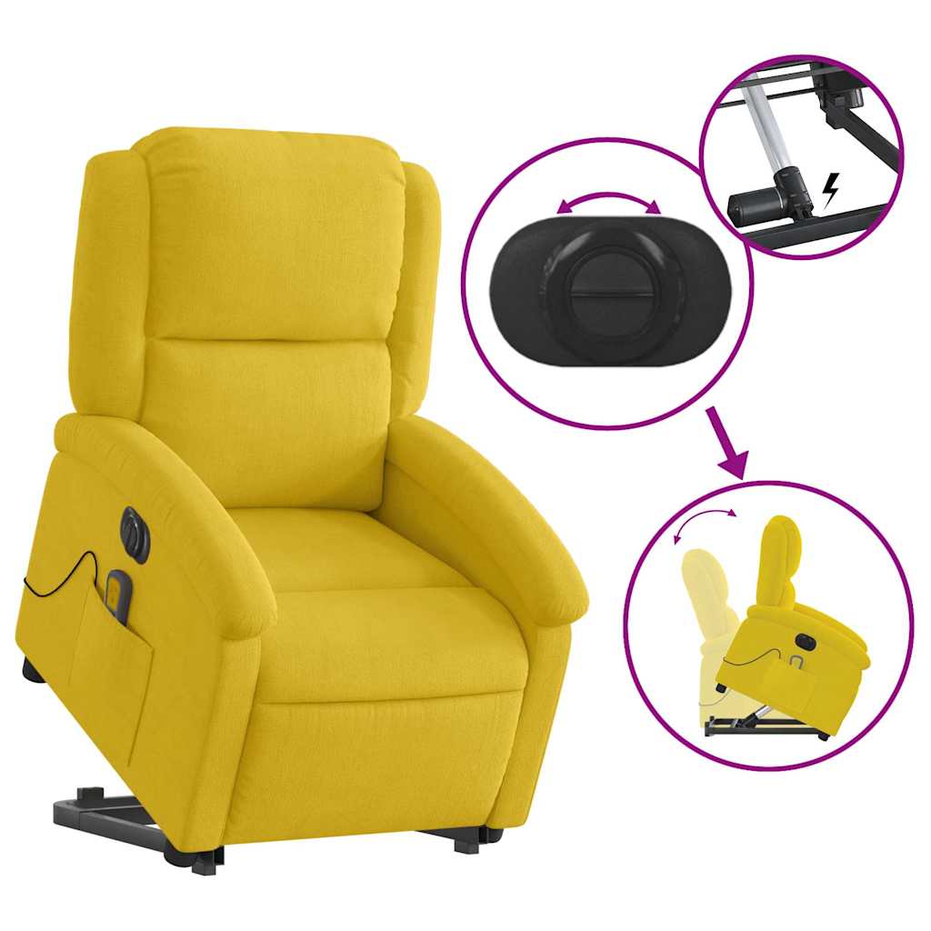 Fauteuil inclinable de massage électrique jaune velours - XIOS