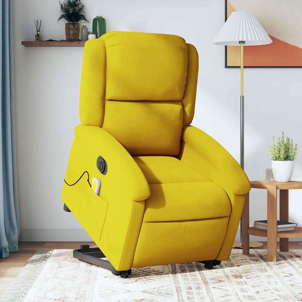 Fauteuil inclinable de massage électrique jaune velours - XIOS