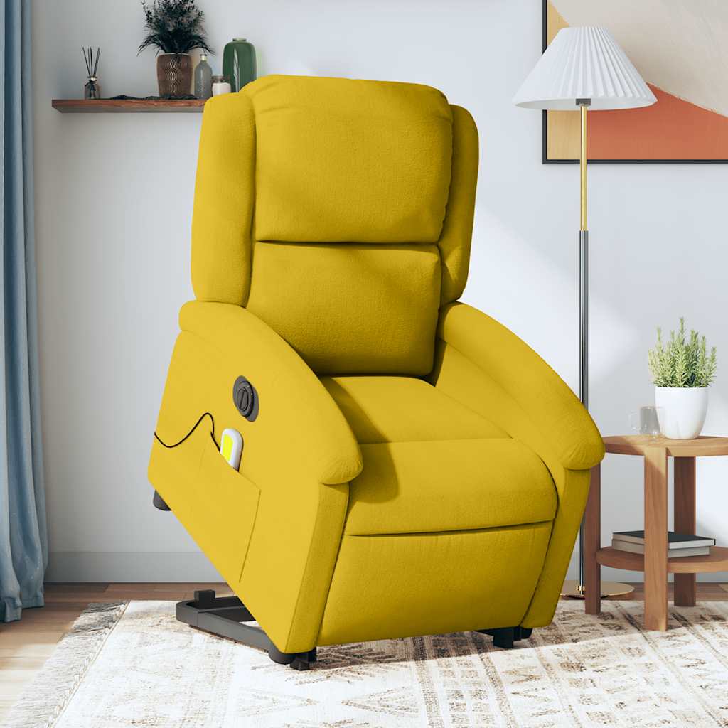 Fauteuil inclinable de massage électrique jaune velours - XIOS