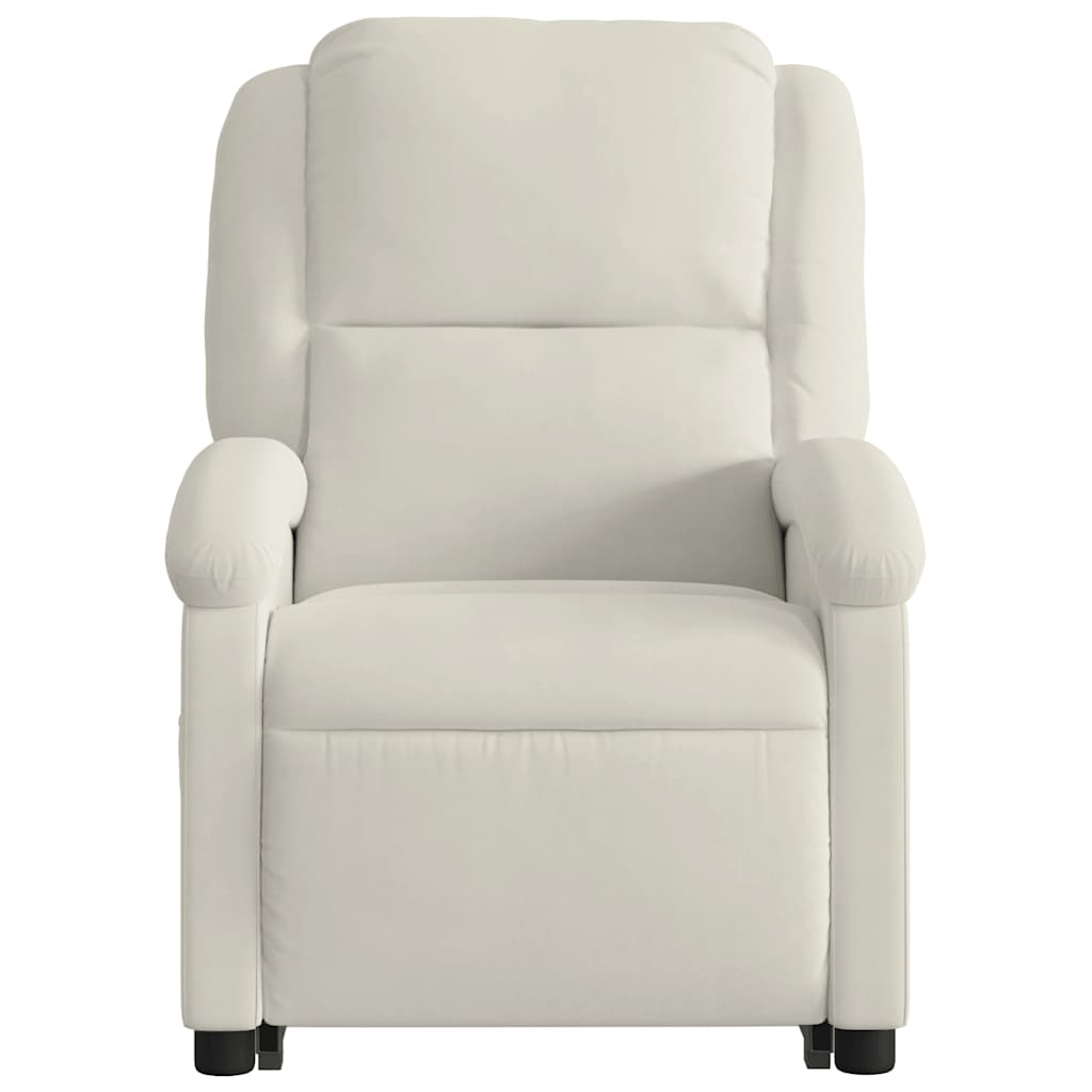 Fauteuil inclinable de massage électrique crème velours - XIOS