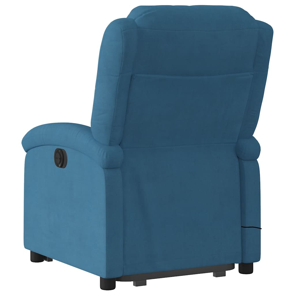 Fauteuil inclinable de massage électrique bleu velours - XIOS