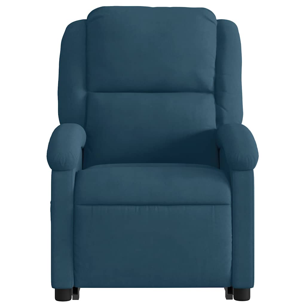 Fauteuil inclinable de massage électrique bleu velours - XIOS