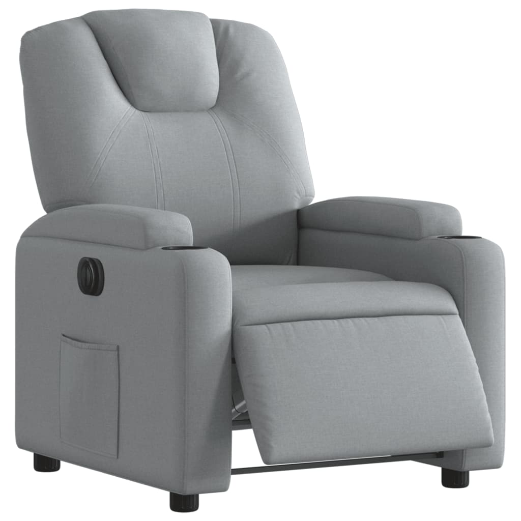 Fauteuil inclinable électrique Gris clair Tissu - XIOS