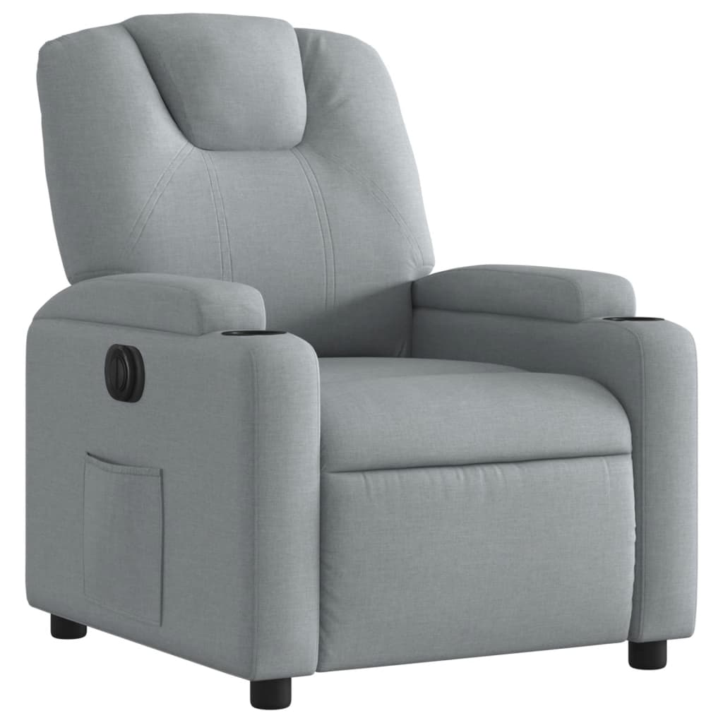 Fauteuil inclinable électrique Gris clair Tissu - XIOS