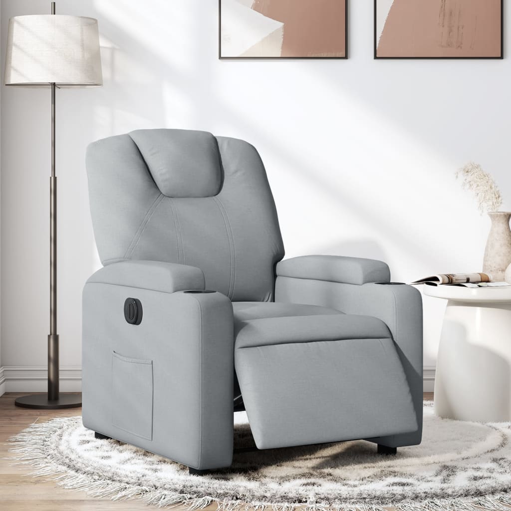 Fauteuil inclinable électrique Gris clair Tissu - XIOS