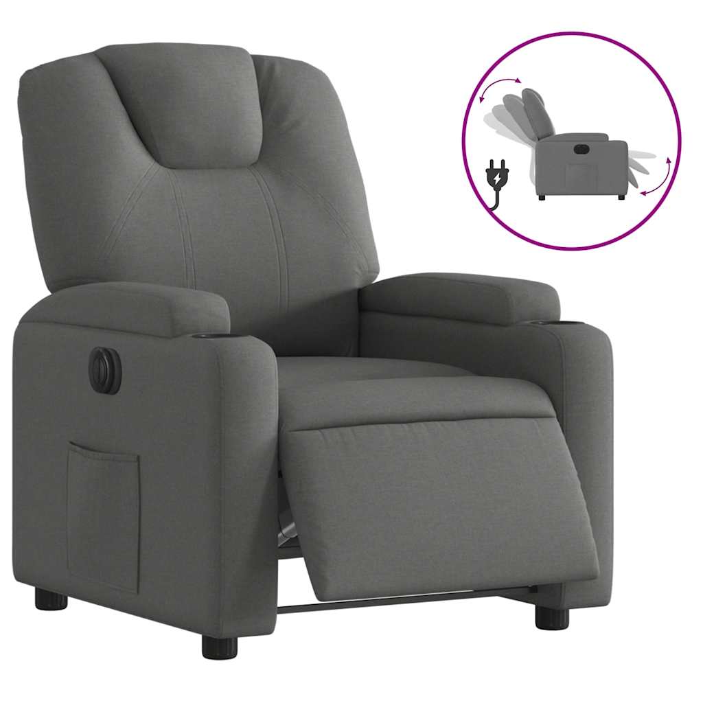 Fauteuil inclinable électrique Gris foncé Tissu - XIOS