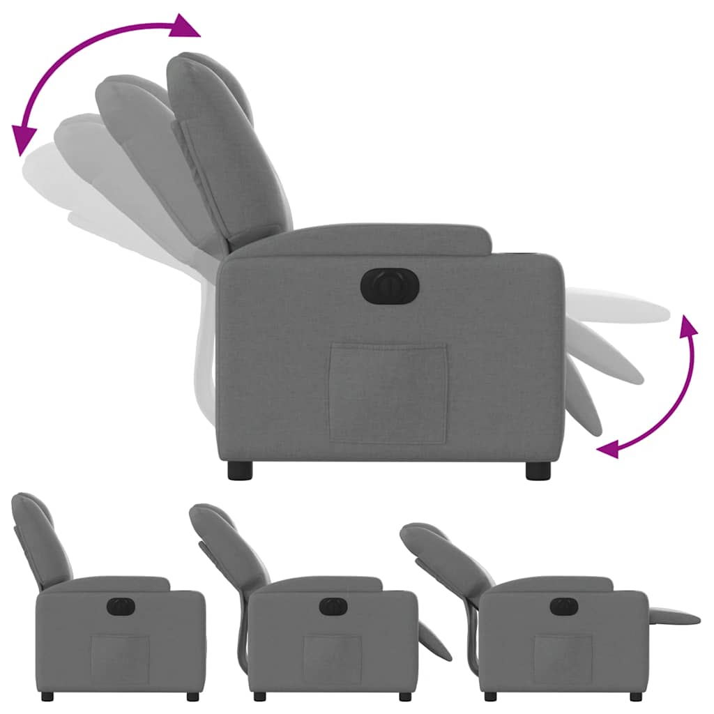 Fauteuil inclinable électrique Gris foncé Tissu