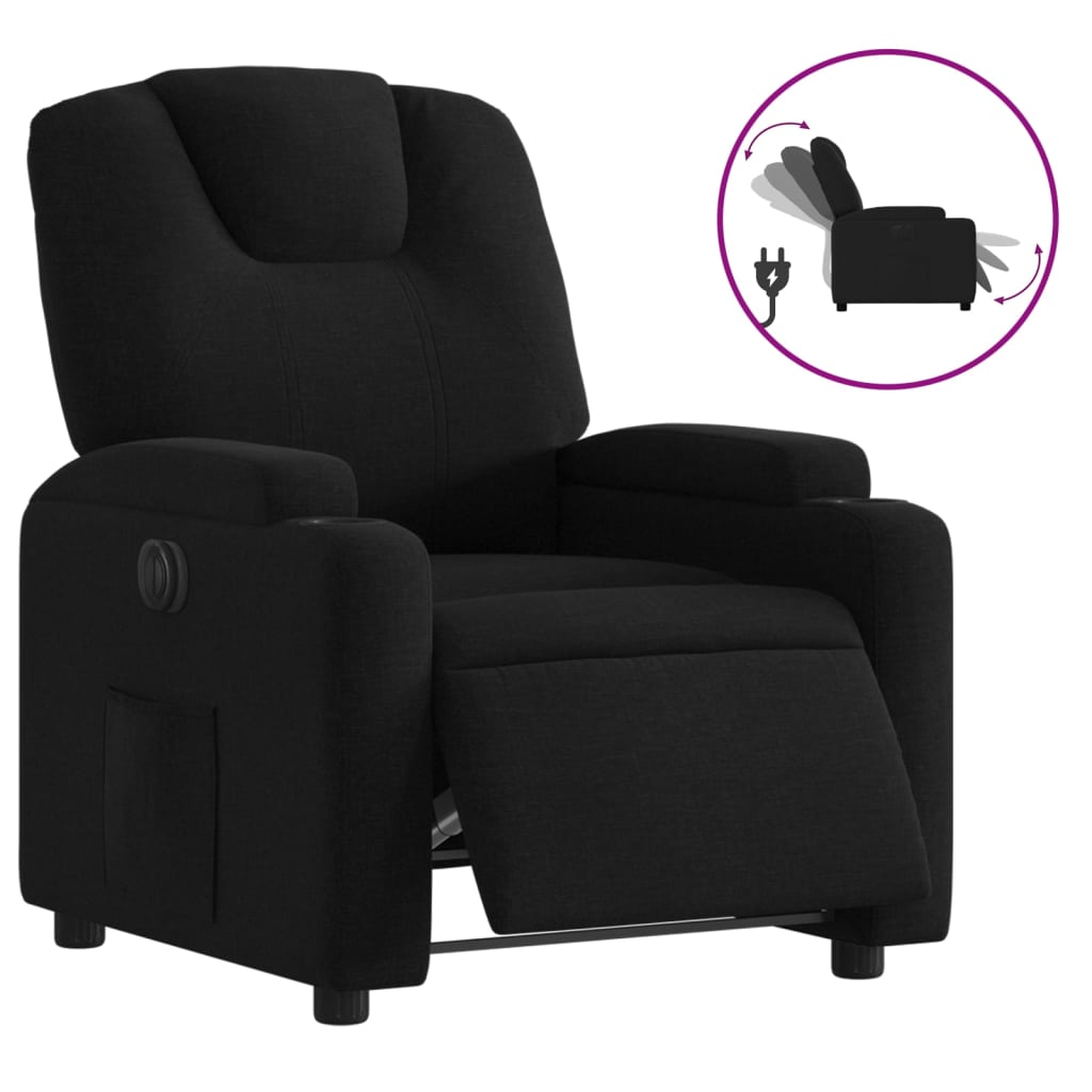 Fauteuil inclinable électrique Noir Tissu - XIOS