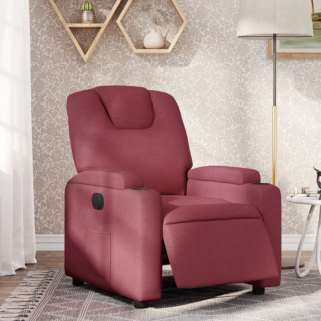 Fauteuil inclinable électrique Rouge bordeaux Tissu - XIOS