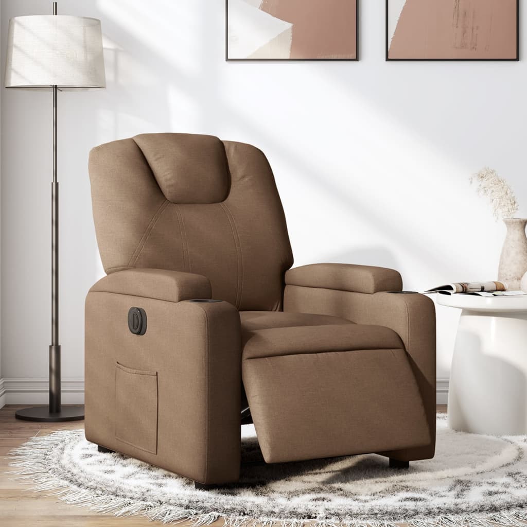 Fauteuil inclinable électrique Marron Tissu - XIOS