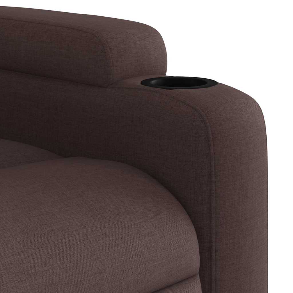 Fauteuil inclinable électrique Marron foncé Tissu