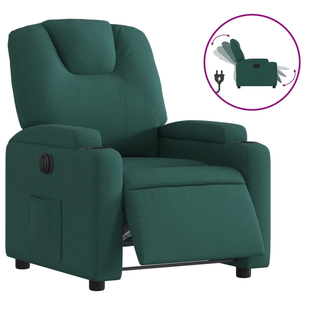 Fauteuil inclinable électrique Vert foncé Tissu - XIOS