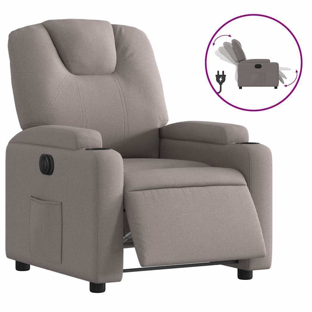 Fauteuil inclinable électrique Taupe Tissu - XIOS