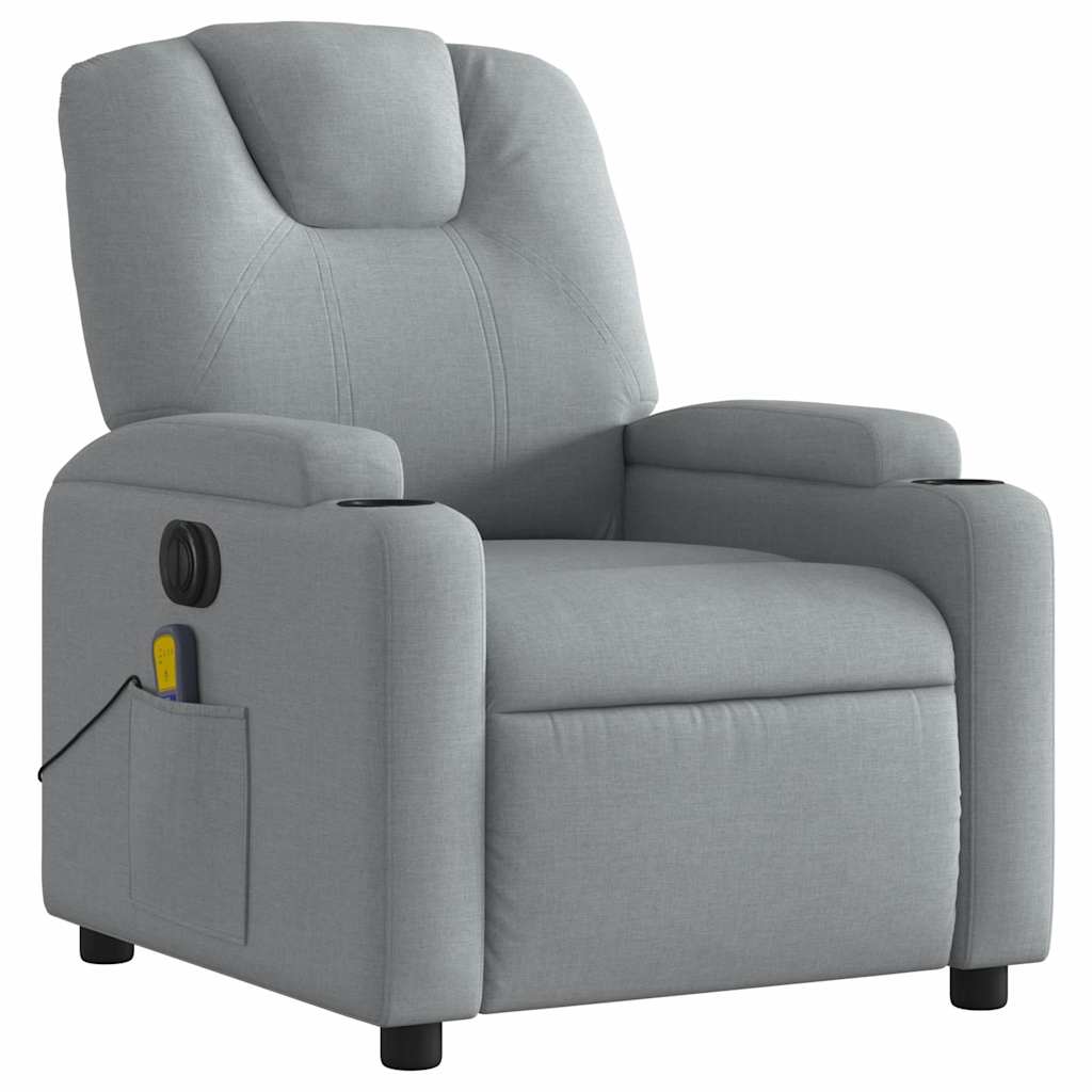 Fauteuil de massage inclinable électrique gris clair tissu - XIOS