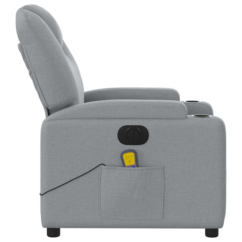 Fauteuil de massage inclinable électrique gris clair tissu - XIOS
